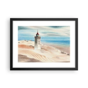 Plakat w czarnej ramie - Zawsze wpatrzona w morze - 40x30 cm