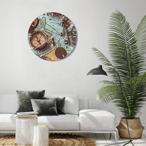 Zegar ścienny - Dla poszukiwacza przygód - 40x40 cm