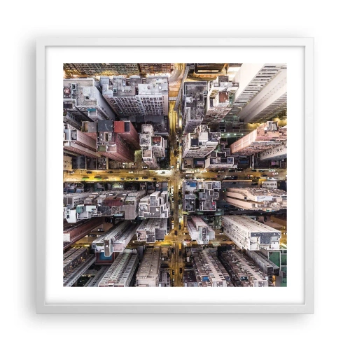 Plakat w białej ramie - Pozdrowienia z Hongkongu - 50x50 cm