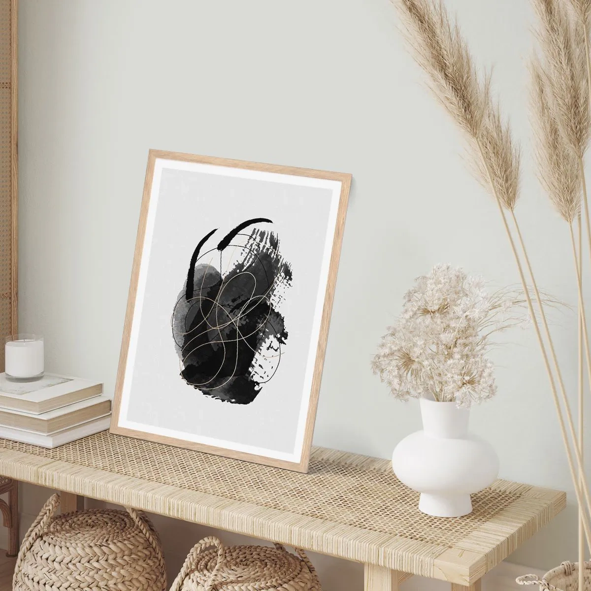 Plakat w ramie jasny dąb - Wysnute z czerni - 70x100 cm