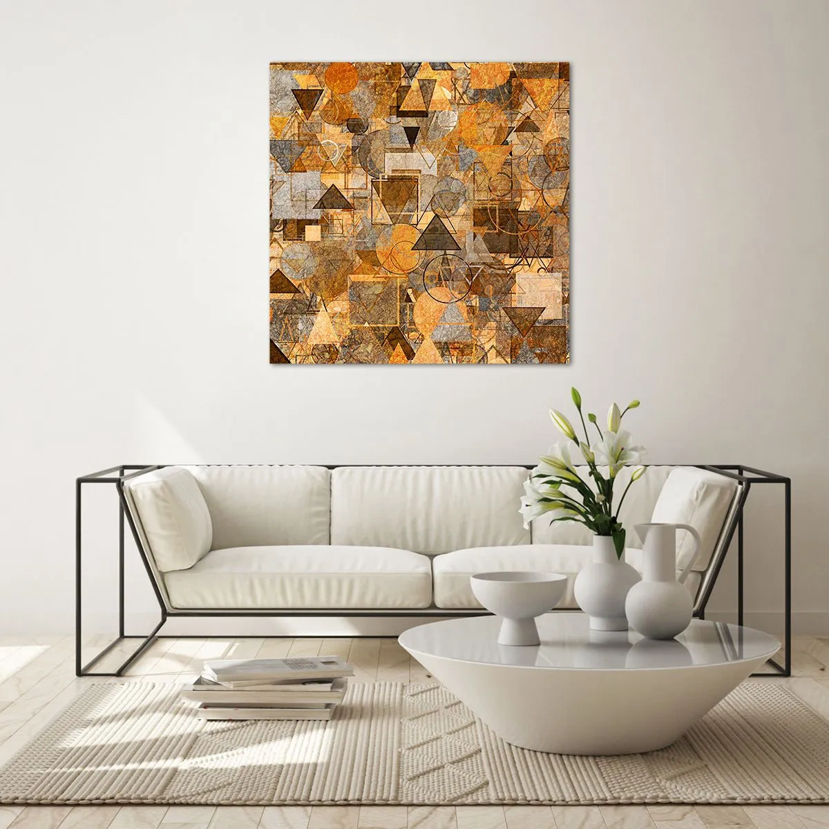 Obraz na szkle - Świat ujęty w formę - 70x70 cm