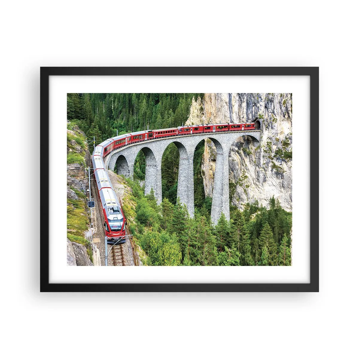 Plakat w czarnej ramie - Kolej na górskie widoki - 50x40 cm