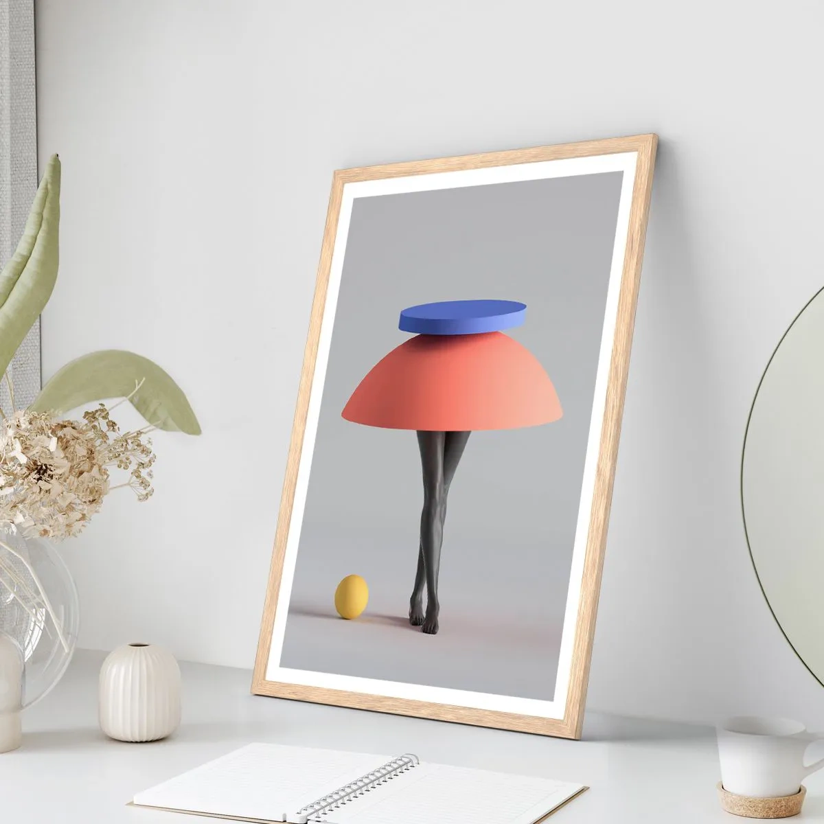 Plakat w ramie jasny dąb - Kompozycja surrealistyczna - 40x50 cm
