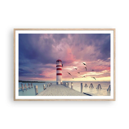 Plakat w ramie jasny dąb - Pora do portu - 100x70 cm