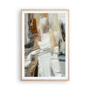 Plakat w ramie jasny dąb - Barwne nawarstwienia - 61x91 cm