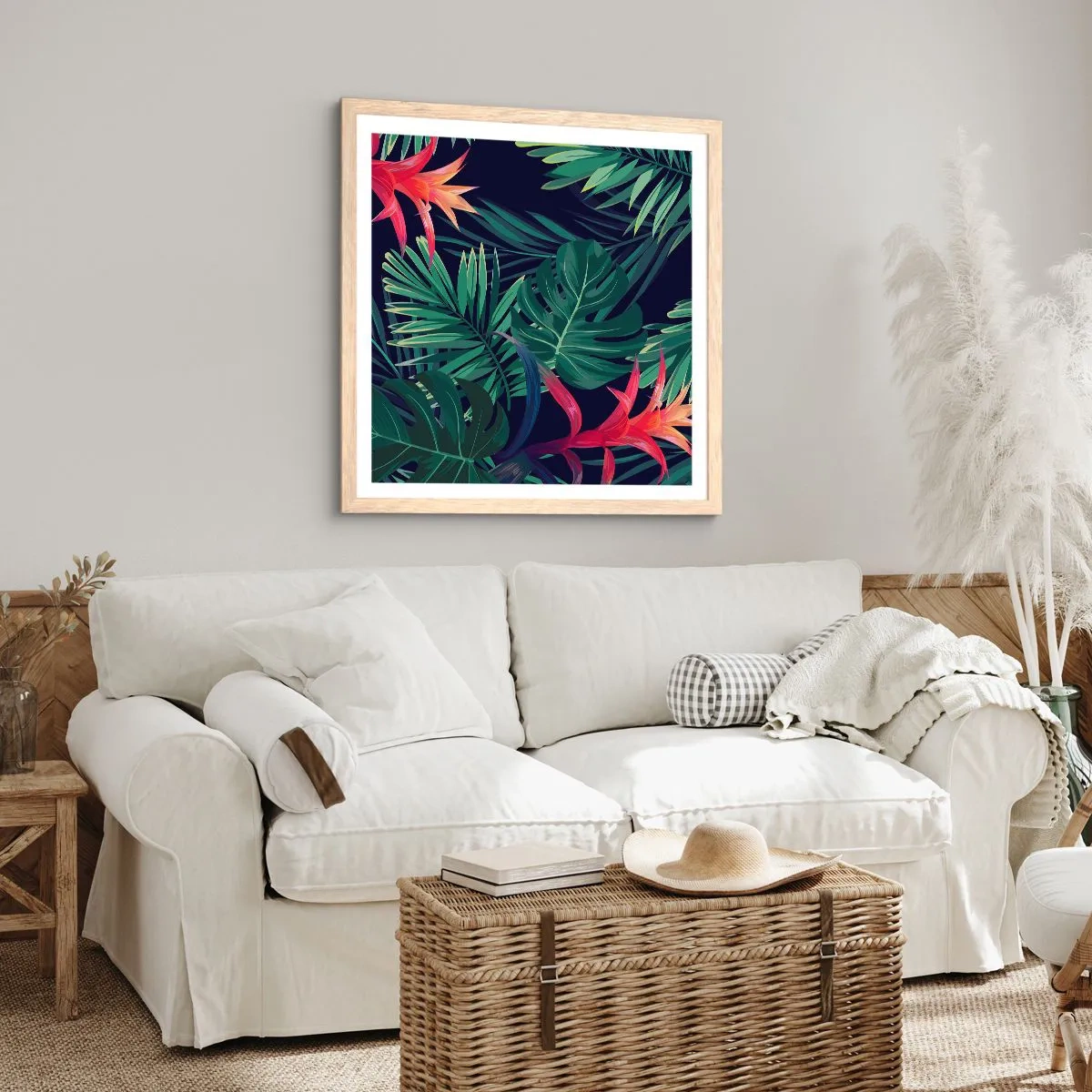 Plakat w ramie jasny dąb - Zapłonąć w zieleni - 30x30 cm