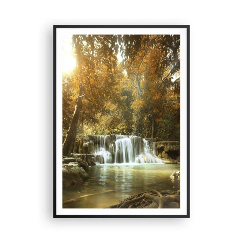 Plakat w czarnej ramie - Parkowa kaskada - 70x100 cm