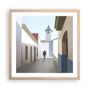 Plakat w ramie jasny dąb - Słoneczny spacer - 50x50 cm