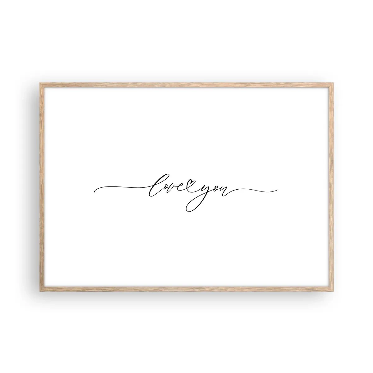 Plakat w ramie jasny dąb - Czarno na białym - 100x70 cm