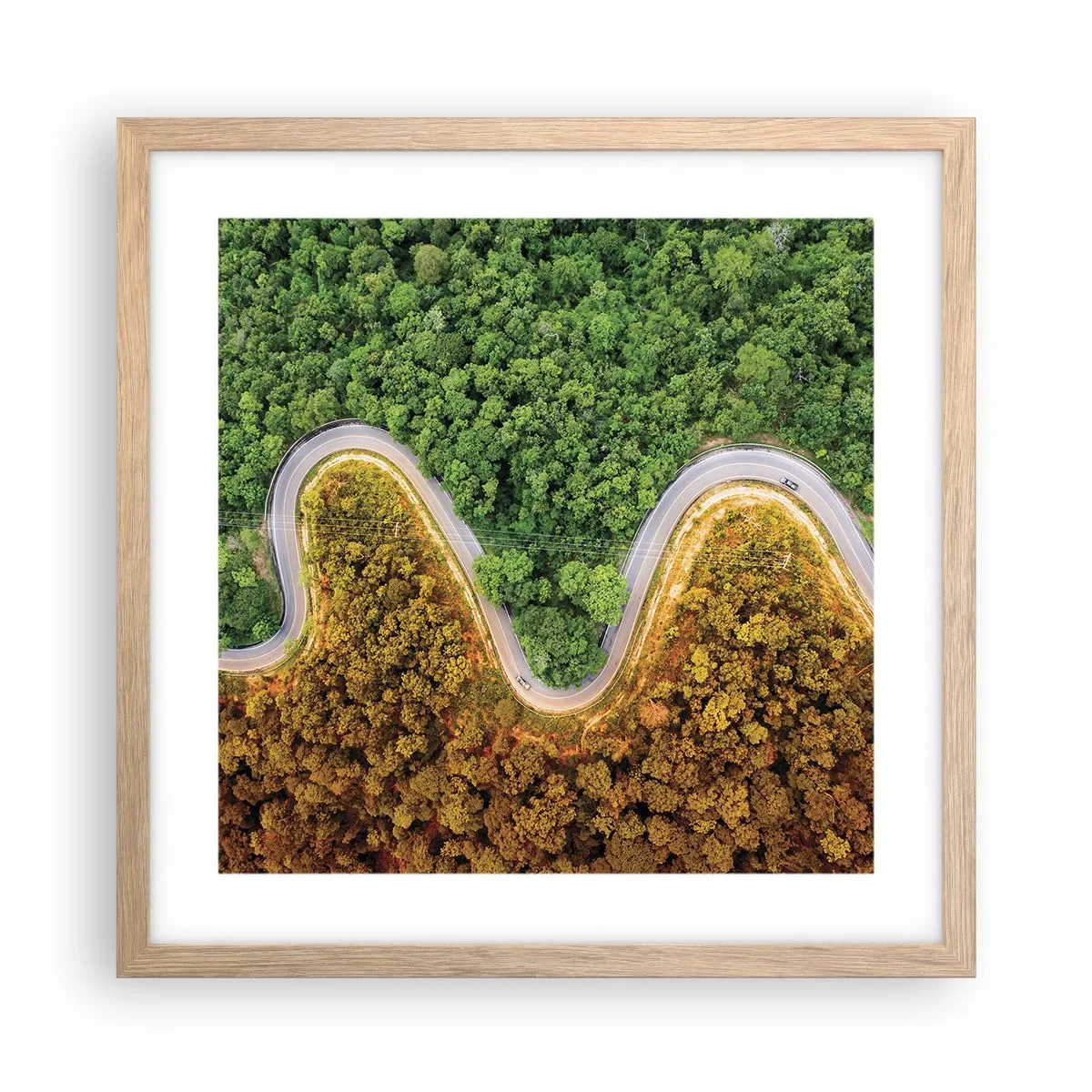 Plakat w ramie jasny dąb - Granice i przełomy - 40x40 cm