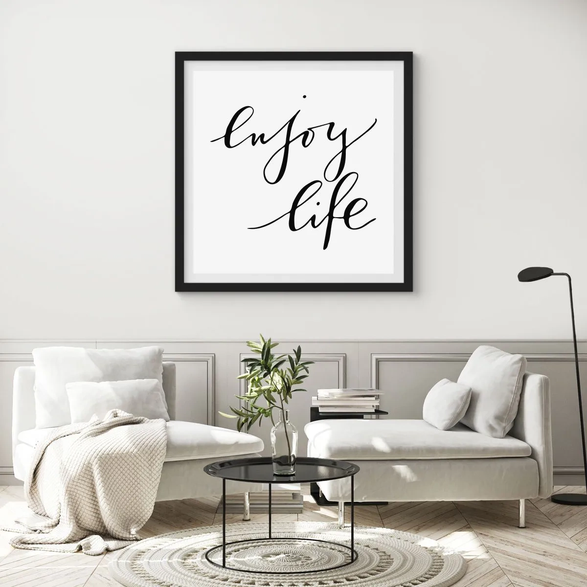 Plakat w czarnej ramie - Nic dodać… - 40x40 cm