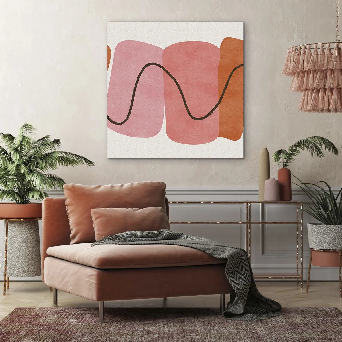 Obraz na płótnie - łagodny ruch form - 70x70 cm