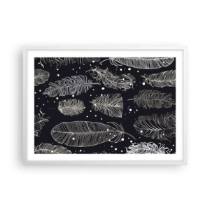 Plakat w białej ramie - Pierzasta koronka - 70x50 cm