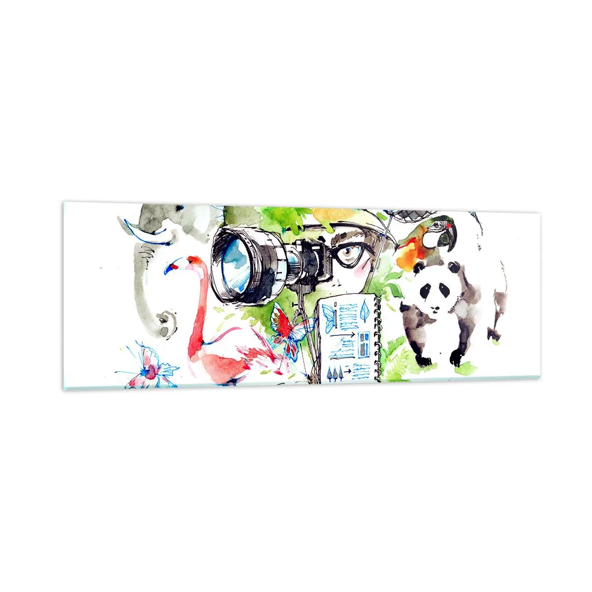 Obraz na szkle - W obiektywie podróżnika - 90x30 cm