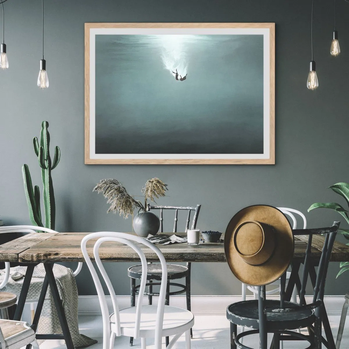 Plakat w ramie jasny dąb - W objęciach oceanu - 40x30 cm