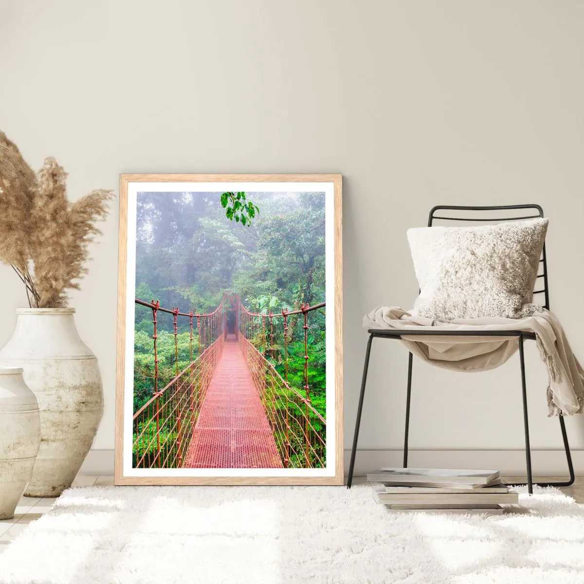 Plakat w ramie jasny dąb - Zawieszony nad koronami - 70x100 cm