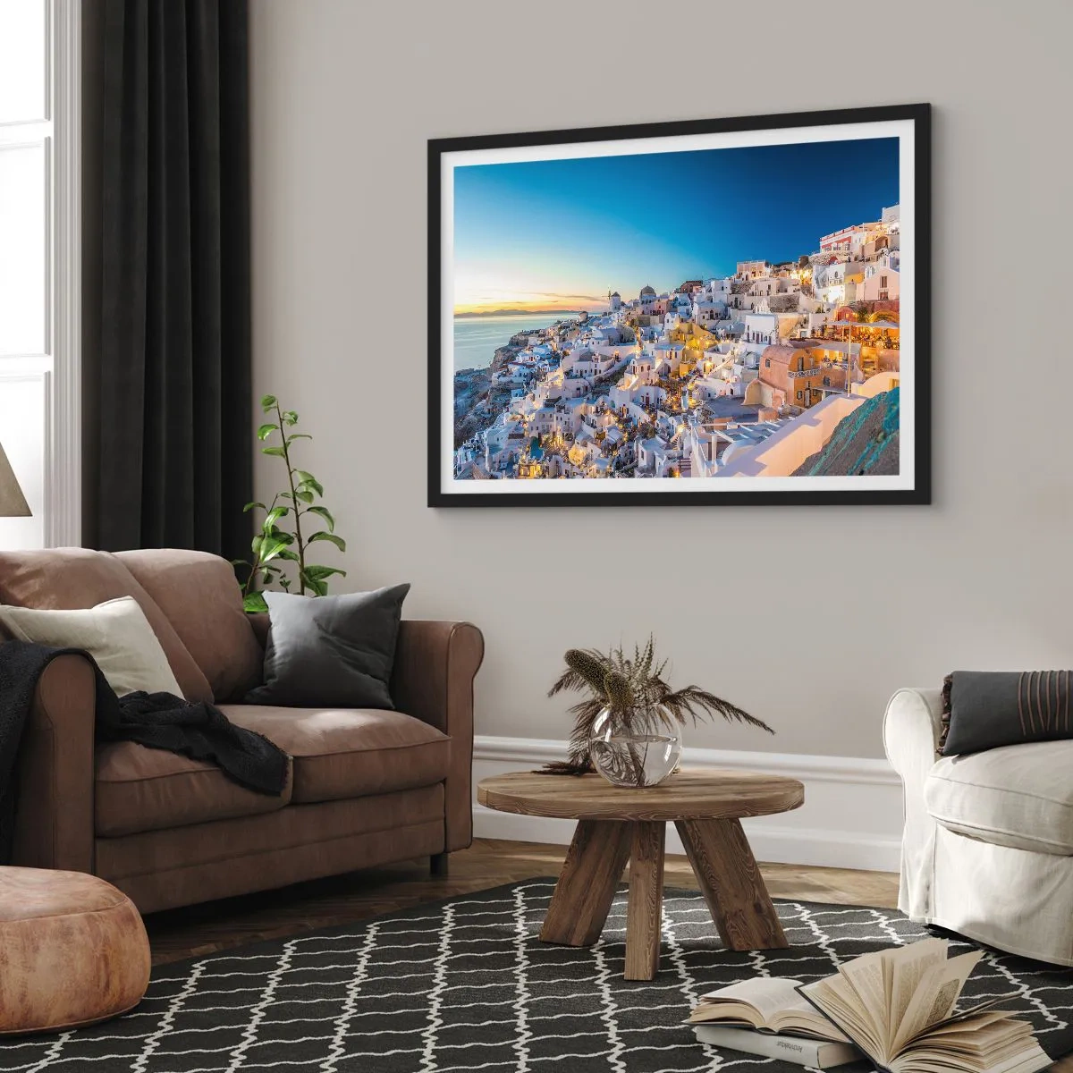 Plakat w czarnej ramie - Esencja greckości - 40x30 cm