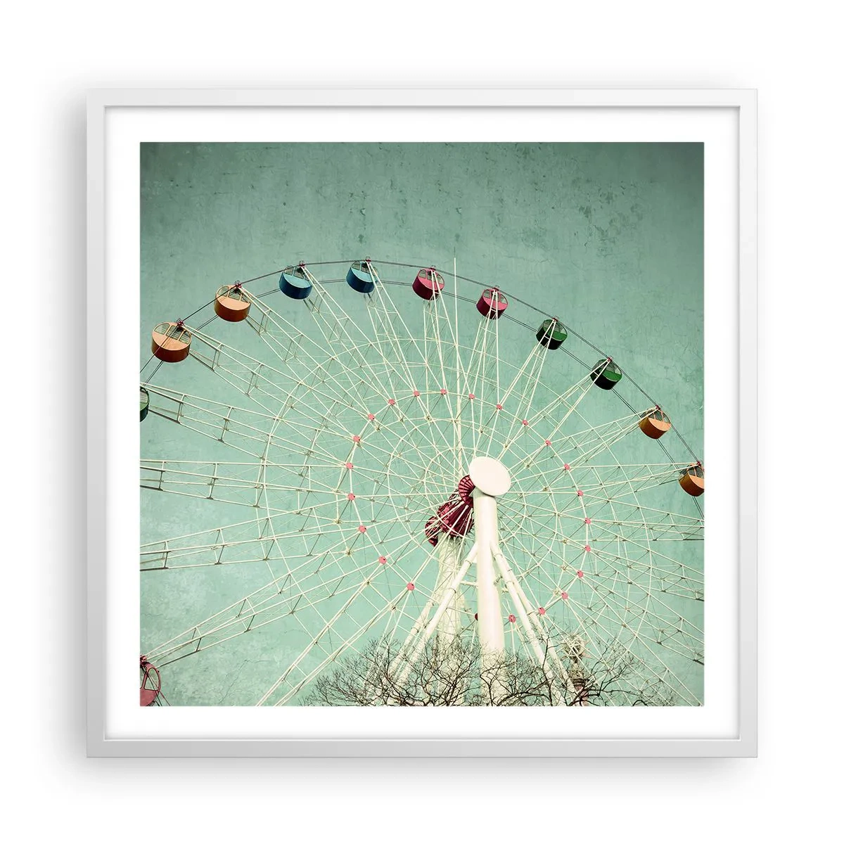 Plakat w białej ramie - Zapraszamy do zabawy - 60x60 cm