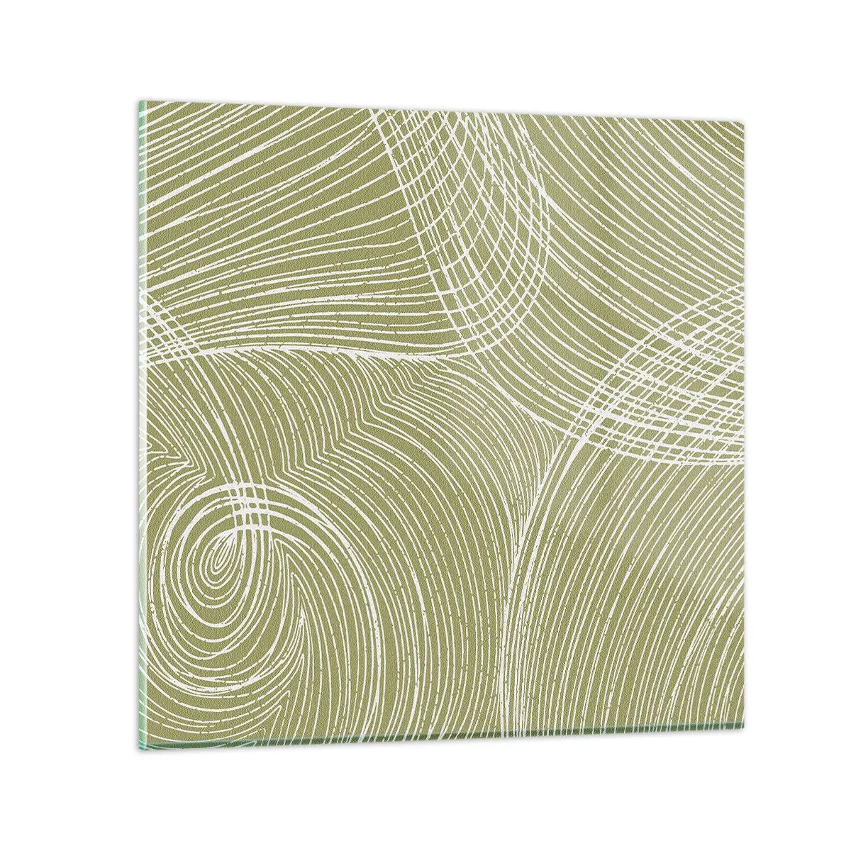 Obraz na szkle - Abstrakcja misterna w bieli - 70x70 cm