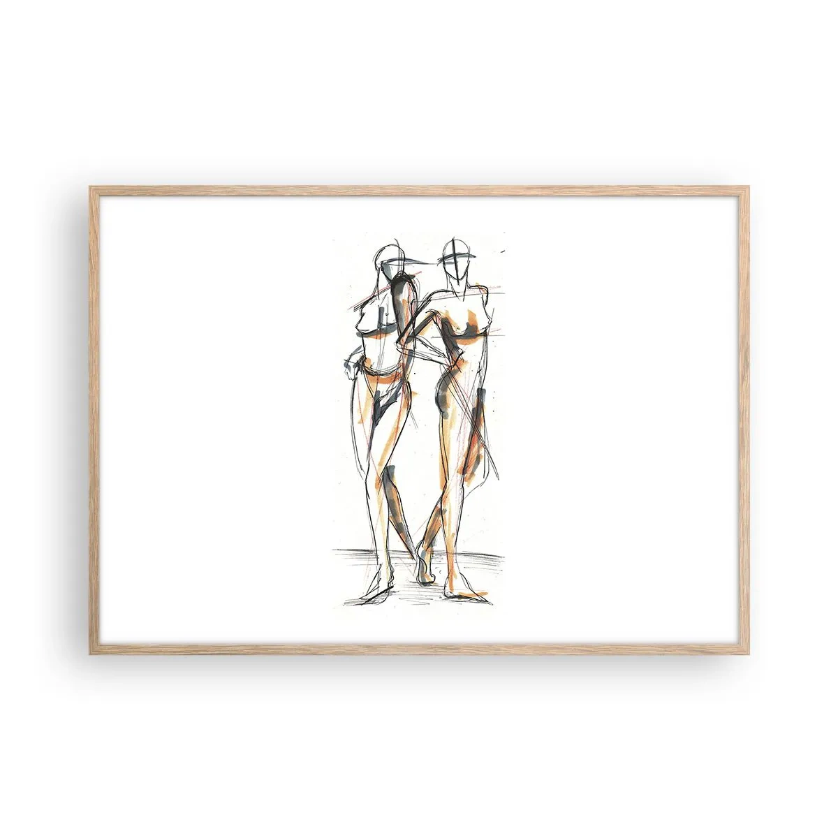 Plakat w ramie jasny dąb - Studium wdzięku - 100x70 cm