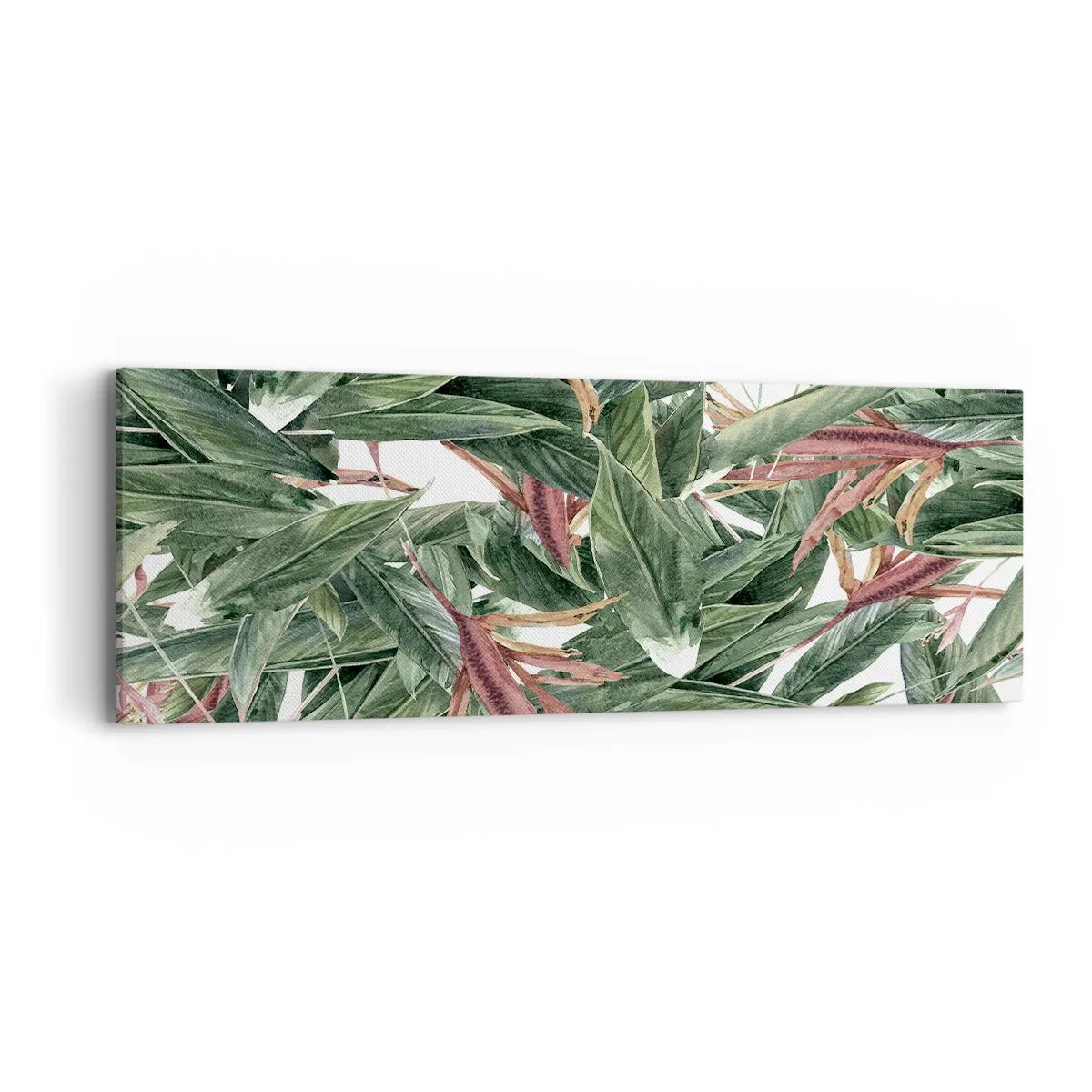 Obraz na płótnie - Szmaragdowo-liliowy gąszcz - 90x30 cm