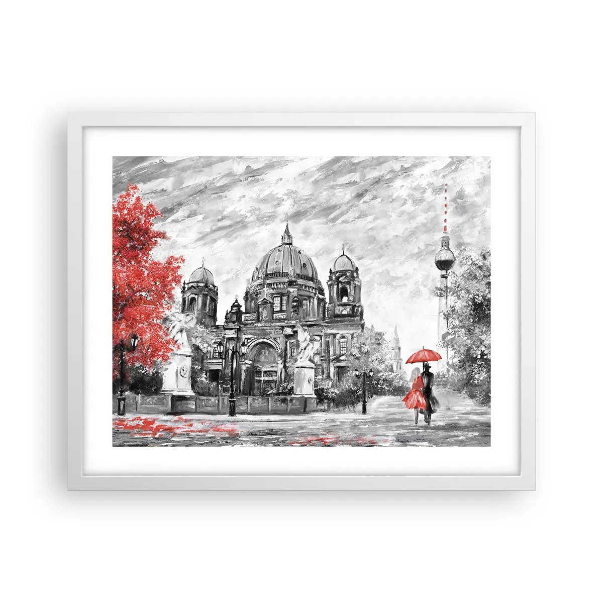 Plakat w białej ramie - Berlińskie spotkanie - 50x40 cm
