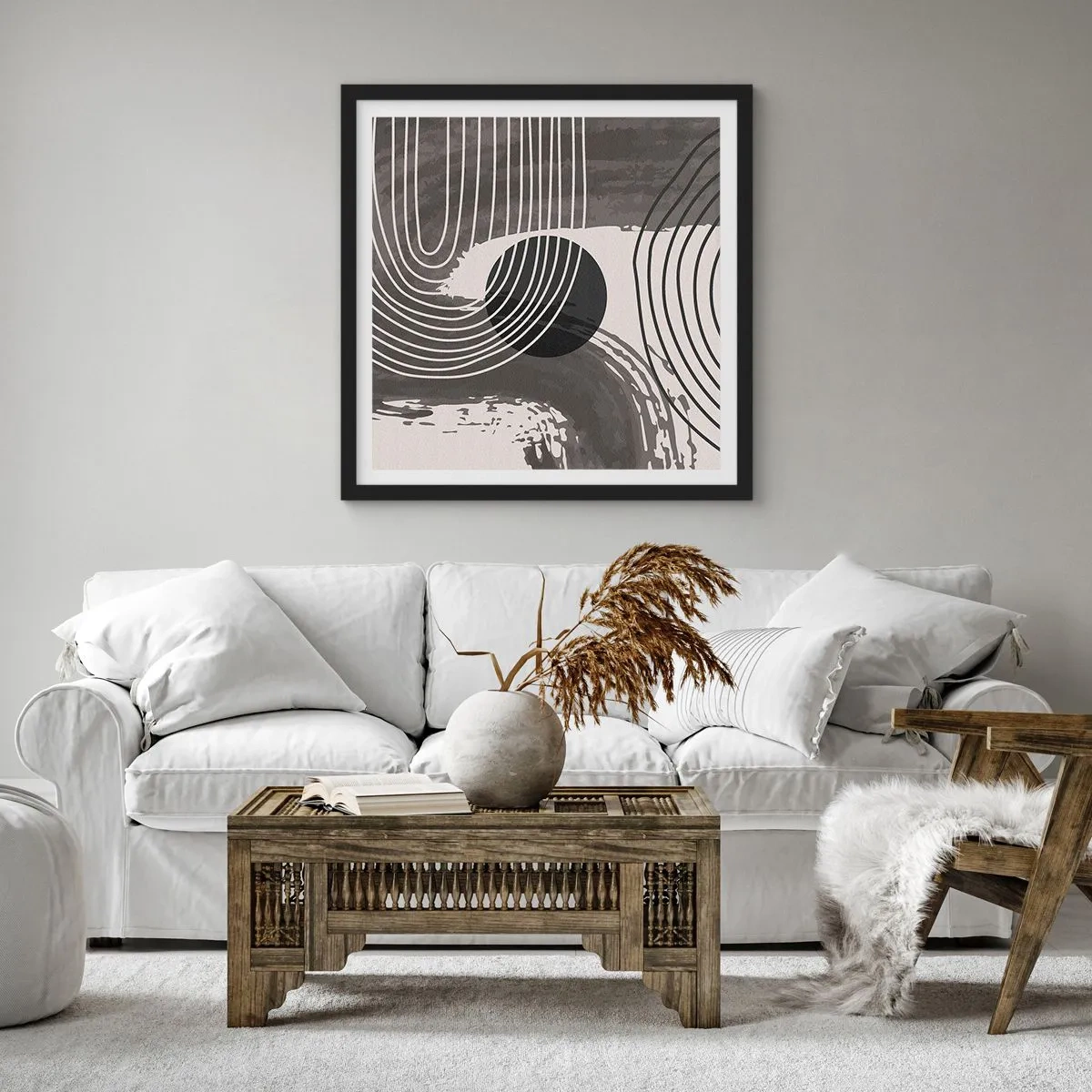 Plakat w czarnej ramie - Owal zwycięża - 40x40 cm