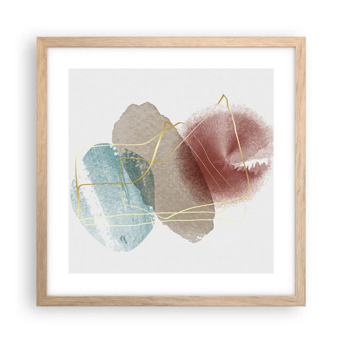 Plakat w ramie jasny dąb - Korale przestrzeni - 40x40 cm
