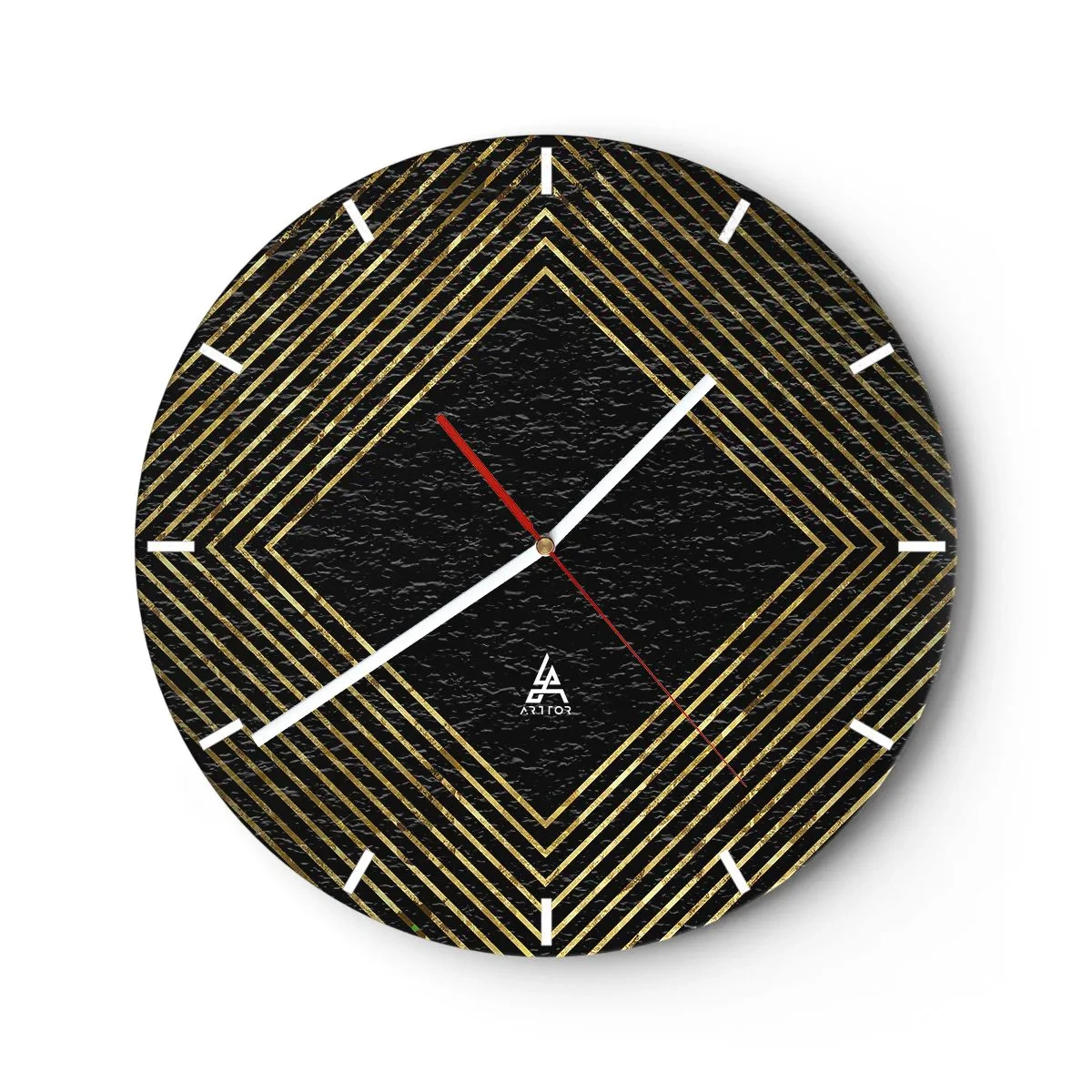 Zegar ścienny - Geometria w stylu glamour - 40x40 cm