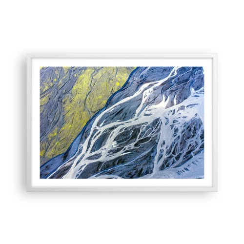 Plakat w białej ramie - Naskalne malowidła natury - 70x50 cm