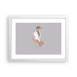 Plakat w białej ramie - Zarys wdzięku - 40x30 cm