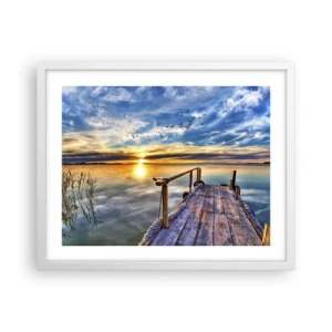 Plakat w białej ramie - Wiatr idzie na spoczynek - 50x40 cm