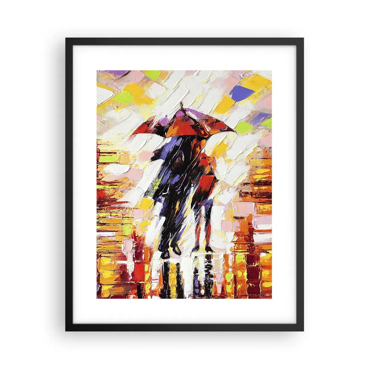 Plakat w czarnej ramie - Razem przez noc i deszcz - 40x50 cm