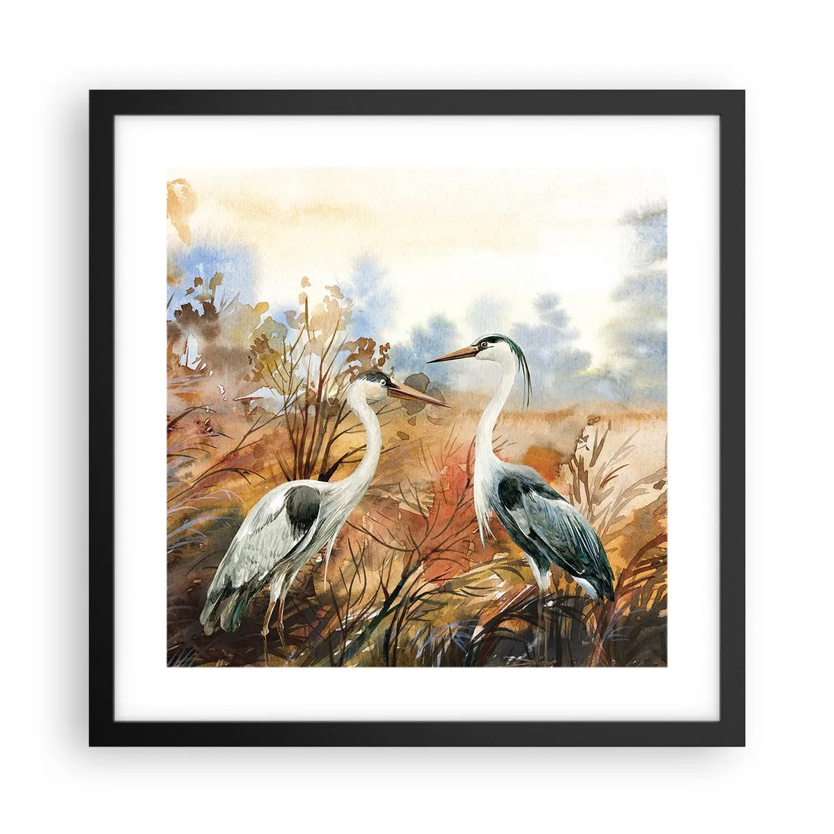 Plakat w czarnej ramie - Dokąd jesienią? - 40x40 cm