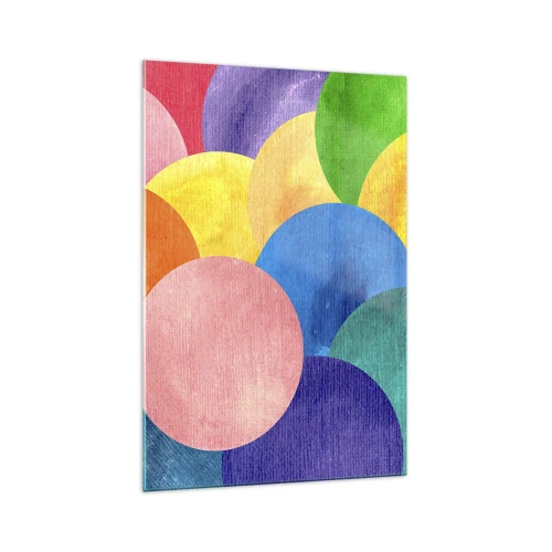 Obraz na szkle - Kolorowe koła w stylu akwareli - 70x100cm - Pierwotna pełnia życia - Nowoczesna dekoracja ścienna do salonu i sypialni ARTTOR