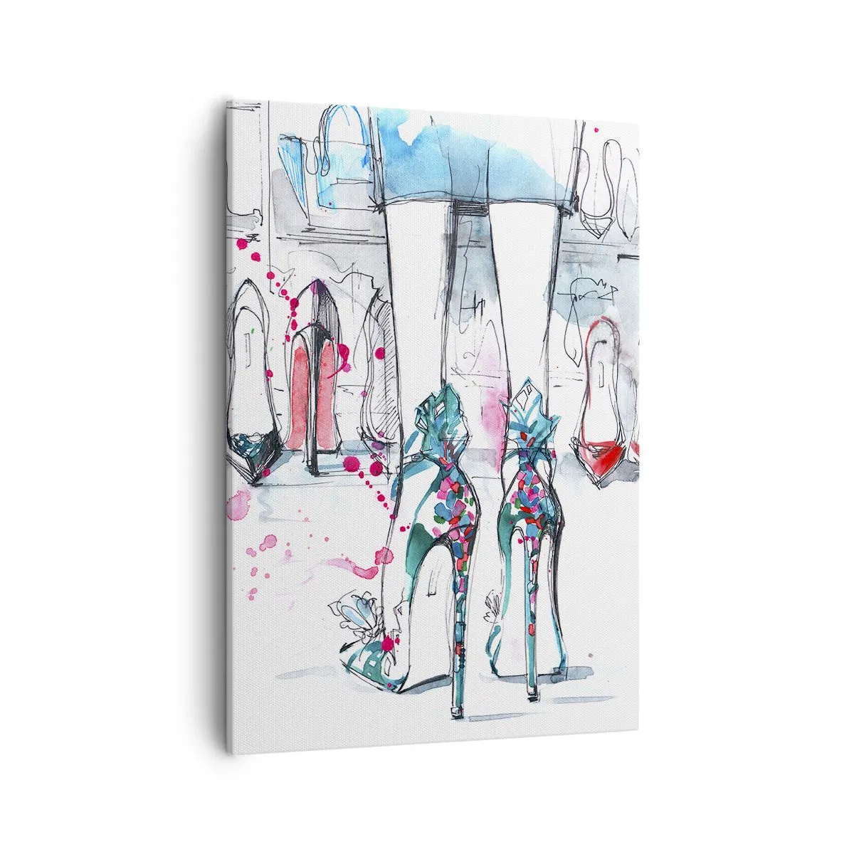 Obraz na płótnie - Kolorowe szpilki w stylu artystycznym - 50x70cm - Sezamie, otwórz się - Nowoczesna dekoracja ścienna do salonu, kuchni i sypialni ARTTOR