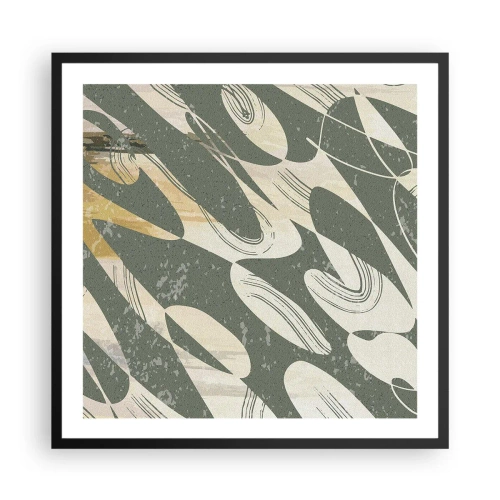 Plakat w czarnej ramie - Abstrakcja zrytmizowana - 60x60 cm