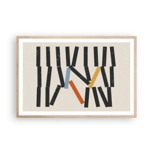 Plakat w ramie jasny dąb - Domino – kompozycja - 91x61 cm