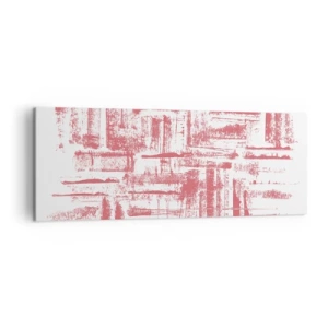 Obraz na płótnie - Abstrakcyjne różowe tekstury na białym tle - 140x50cm - Czerwone miasto - Nowoczesna dekoracja ścienna do salonu i sypialni ARTTOR