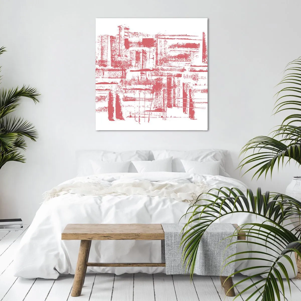 Obraz na płótnie - Czerwone miasto - 60x60 cm