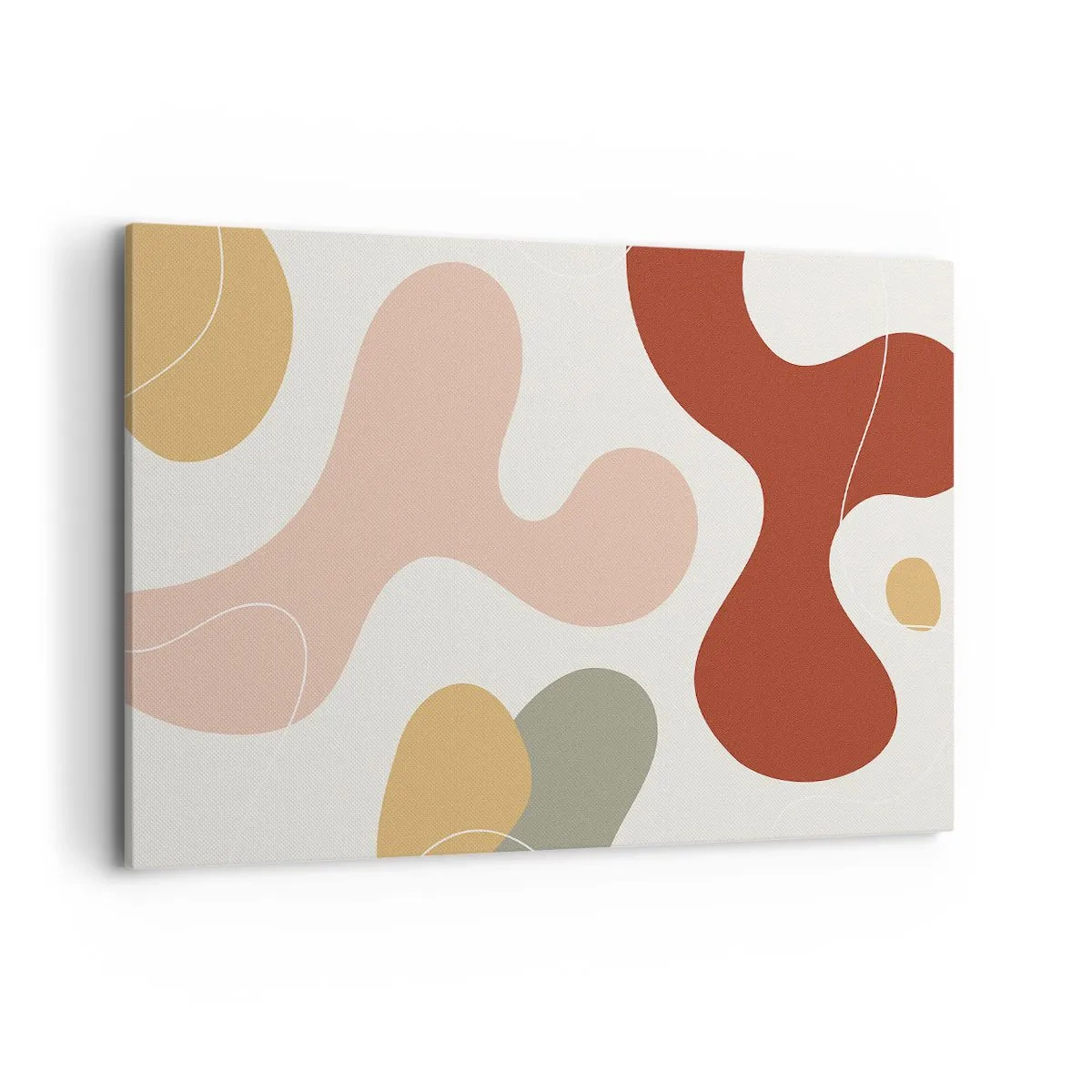 Obraz na płótnie - Abstrakcyjna kompozycja w pastelowych odcieniach z dynamicznymi kształtami - 120x80cm - Esy czy floresy? - Nowoczesna dekoracja ścienna do salonu, kuchni i sypialni ARTTOR
