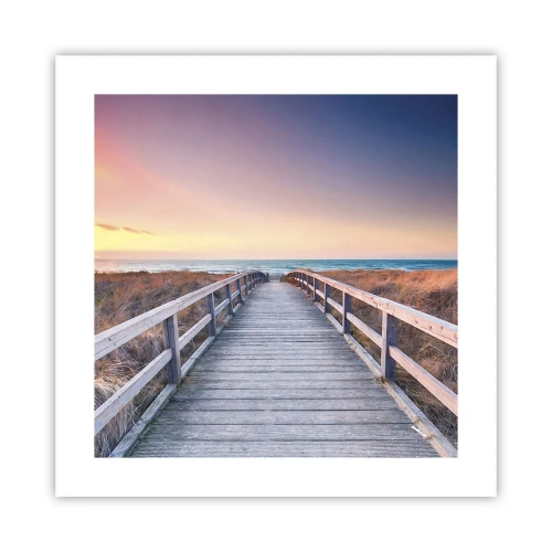 Plakat - Bałtycka wieczorna zorza - 40x40 cm