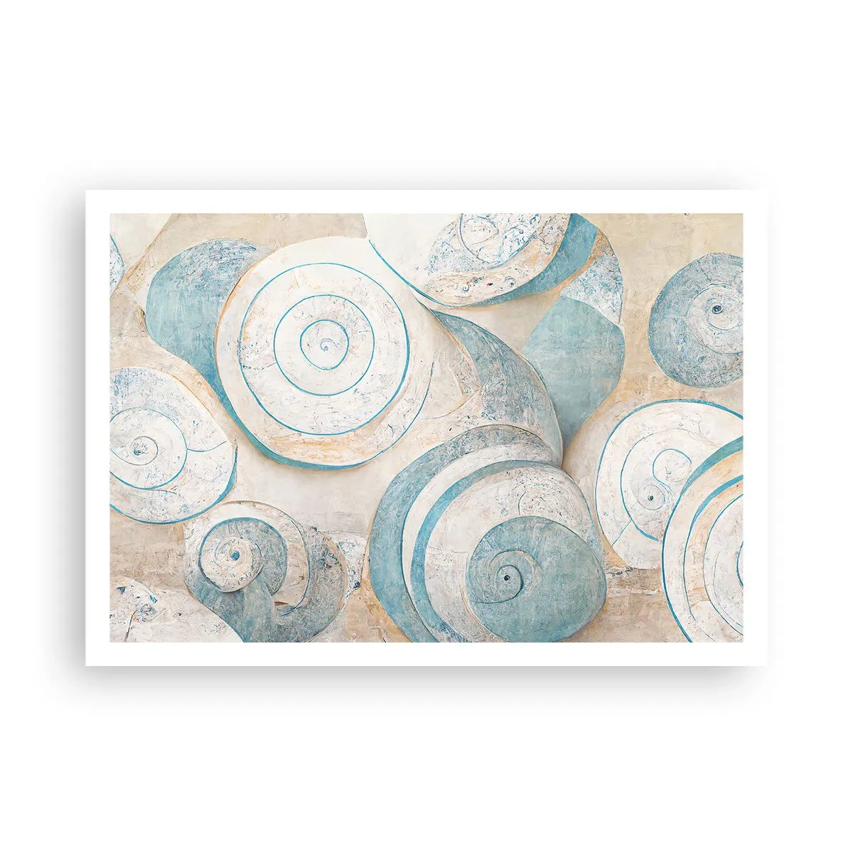 Plakat - Abstrakcyjne muszle w pastelowych odcieniach - 100x70cm - Co kryje muszla? - Nowoczesna dekoracja ścienna do salonu i sypialni ARTTOR