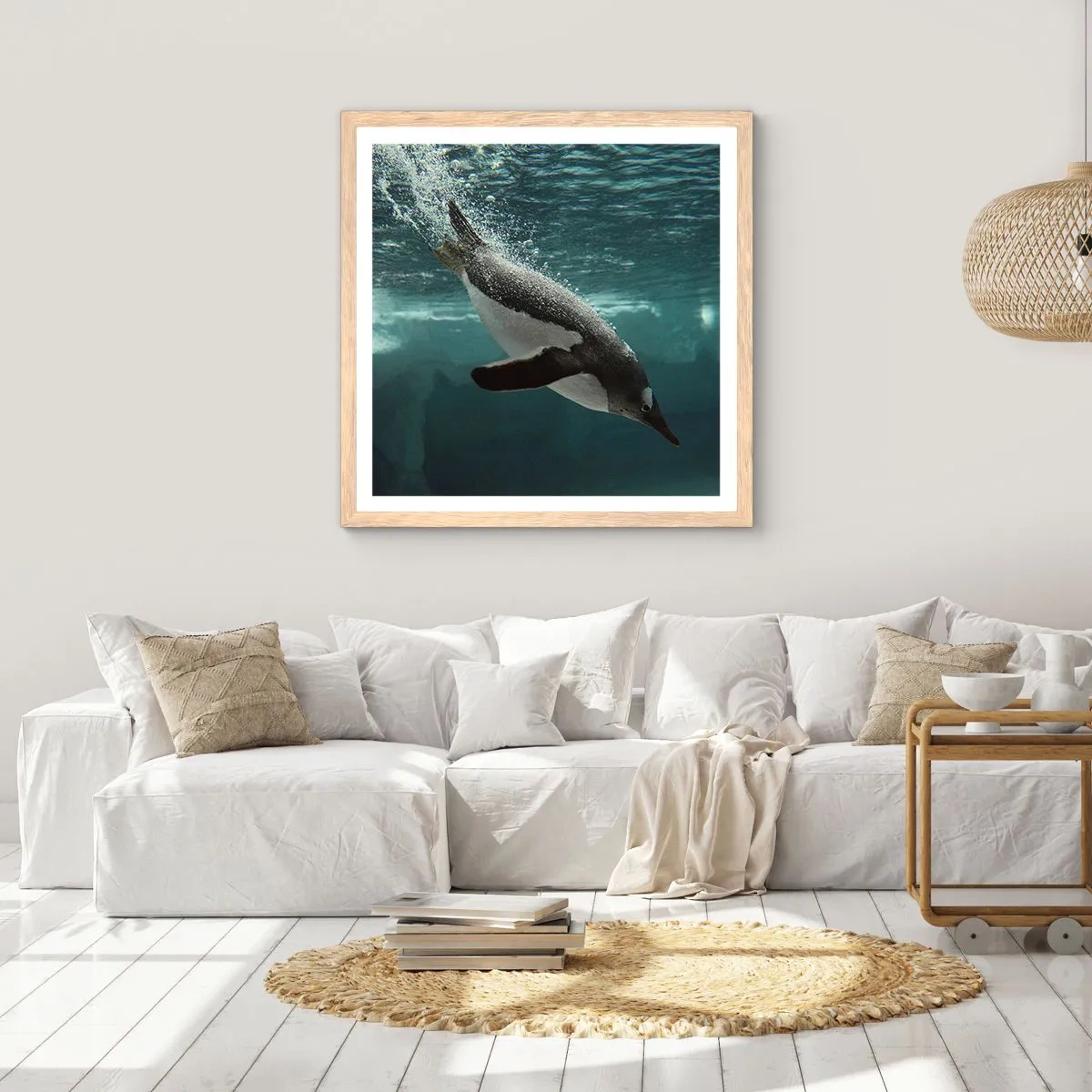 Plakat w ramie jasny dąb - Witaj w moim świecie - 30x30 cm