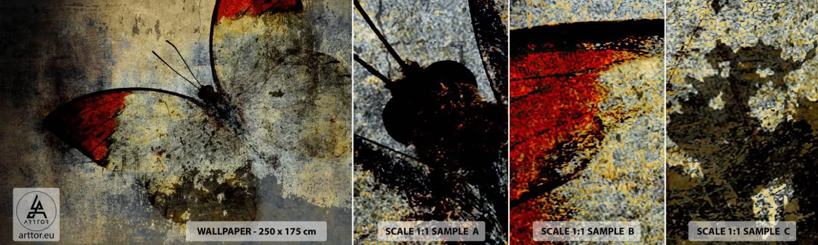 Fototapeta Próbka Standard Eco - Patrz, zanim zniknę - Abstrakcja, Motyl, Sztuka - 100x30 cm