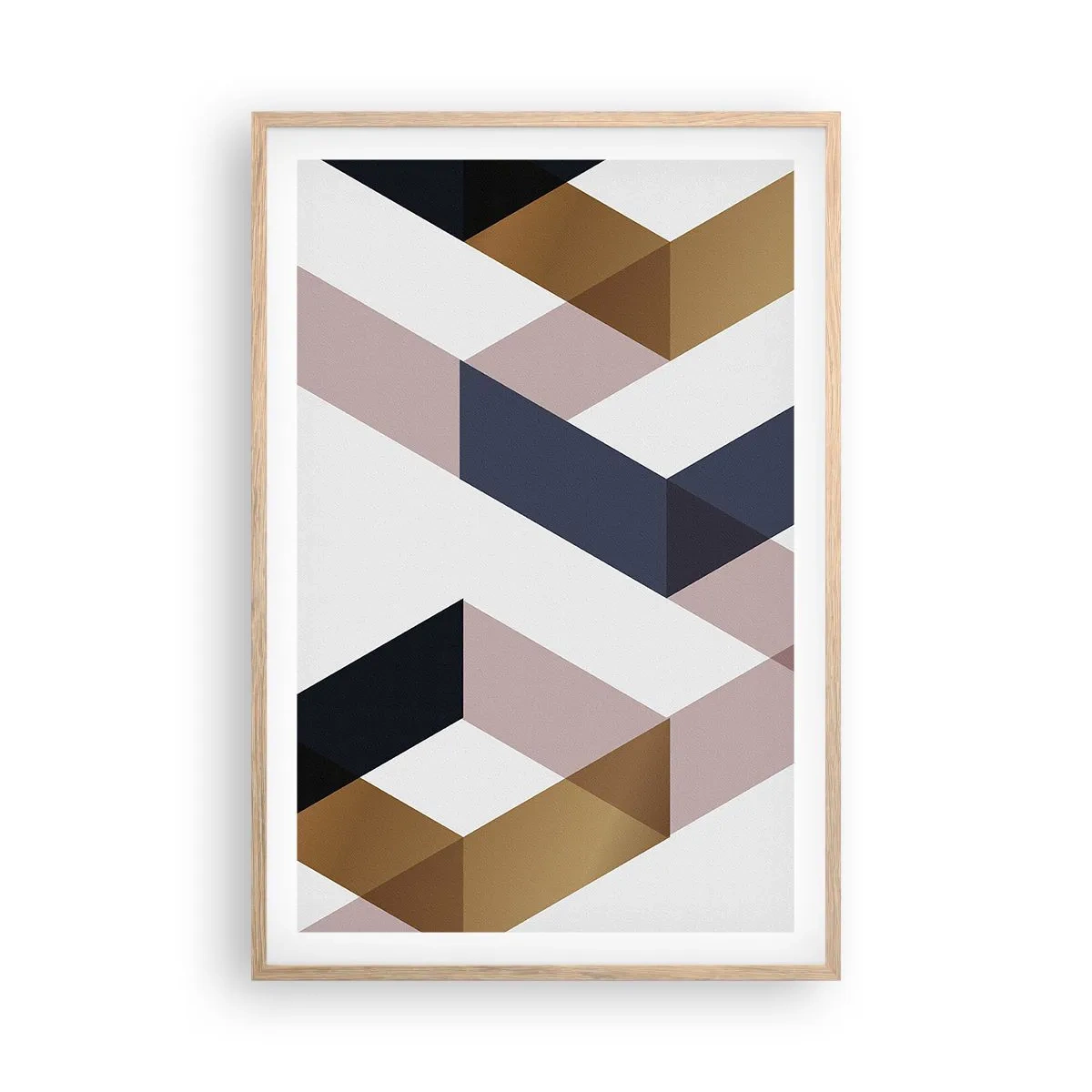 Plakat w ramie jasny dąb - Płaszczyzny i kąty - 61x91 cm