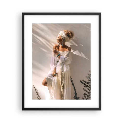 Plakat w czarnej ramie - Słońce i dziewczyna - 40x50 cm