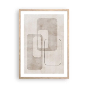 Plakat w ramie jasny dąb - Geometryczna fuga - 50x70 cm