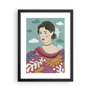 Plakat w czarnej ramie - Z melancholią w spojrzeniu - 30x40 cm