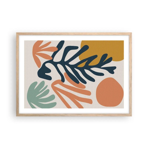 Plakat w ramie jasny dąb - Koralowe morza - 70x50 cm